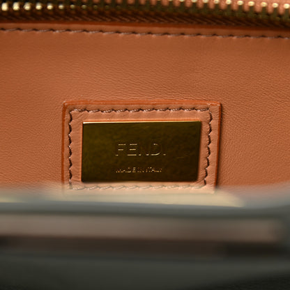 Fendi Vitello Seta Shiny Nappa Medium Peekaboo Iconic Satchel Verde Prato Makeup 7 of 10