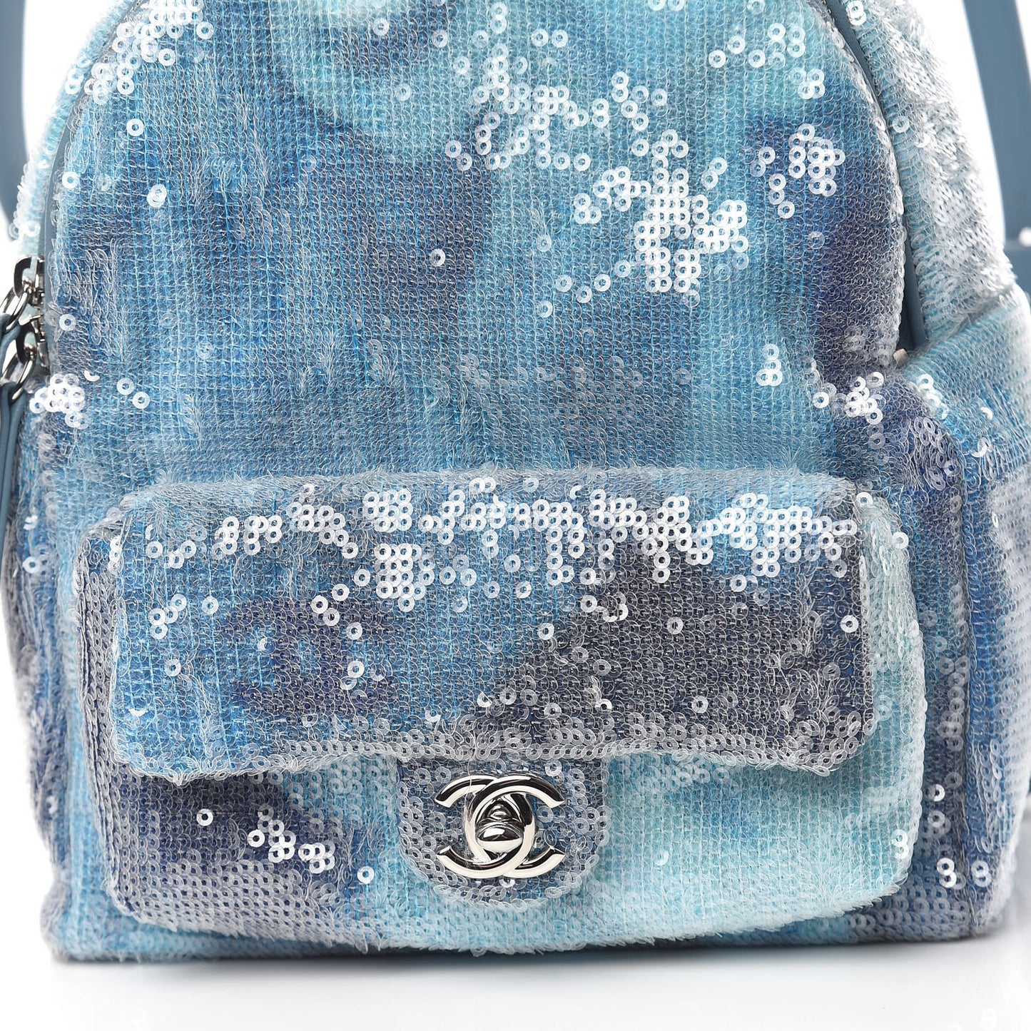 Sequin Tri-color Waterfall Backpack Light Blue