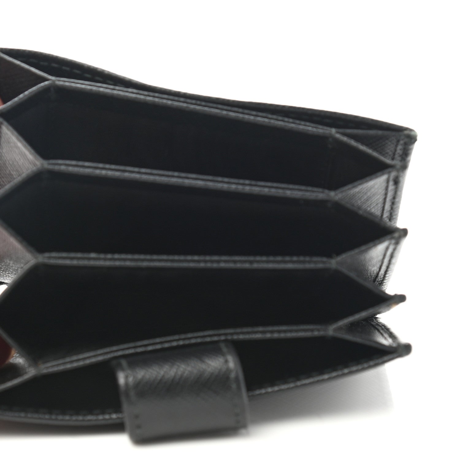 Prada Saffiano Metal Accordion Card Case Black 6 of 9
