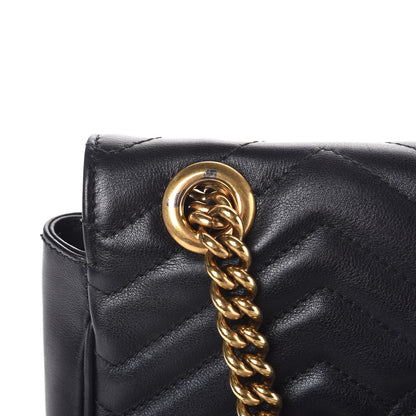 Gucci Calfskin Matelasse Small GG Marmont Shoulder Bag Black 11 of 14