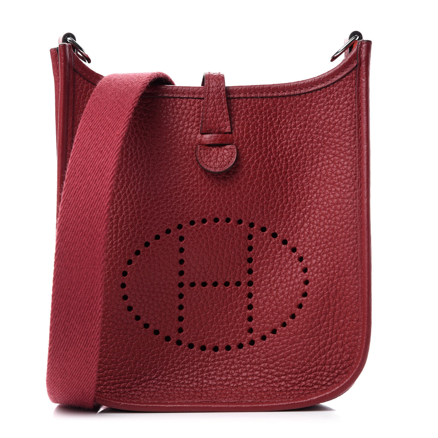 Hermes Taurillon Clemence Evelyne TPM Rouge Grenat 1 of 11