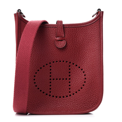 Hermes Taurillon Clemence Evelyne TPM Rouge Grenat 1 of 11