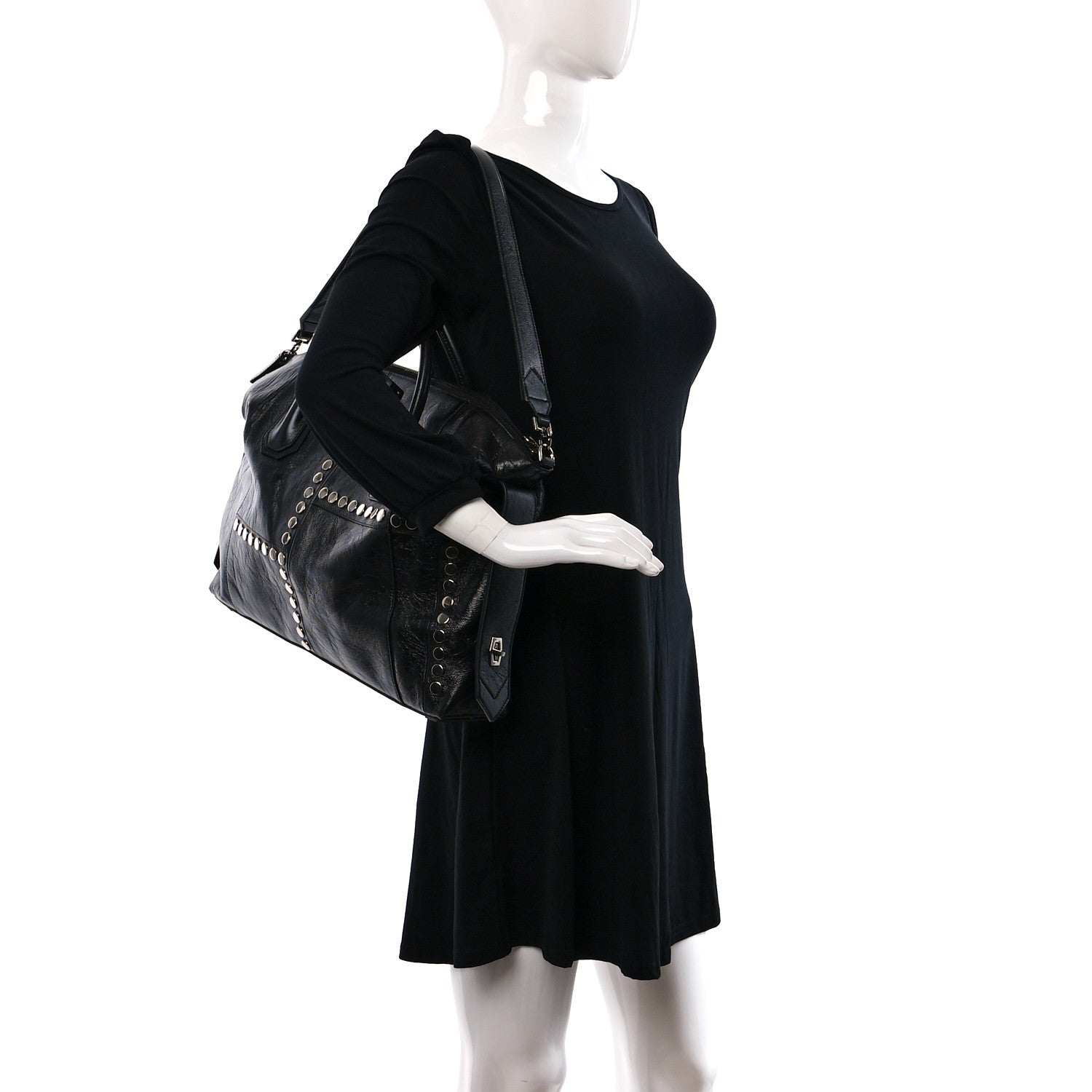 Givenchy Smooth Calfskin Medium Studded Soft Antigona Black 2 of 10
