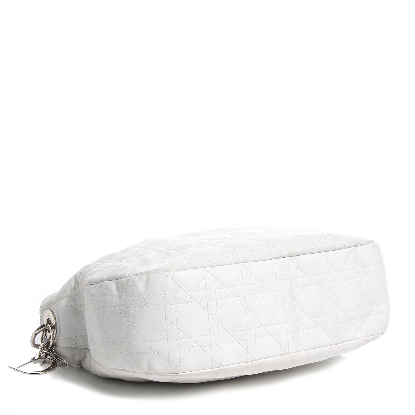Lambskin Cannage Medium Dior Soft Hobo White