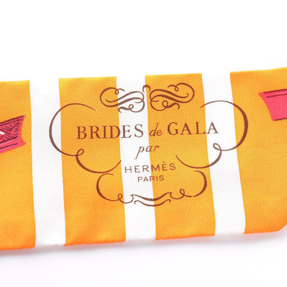 Hermes Silk Brides de Gala Bayaderes Twilly Orange Blanc Cherry 3 of 4