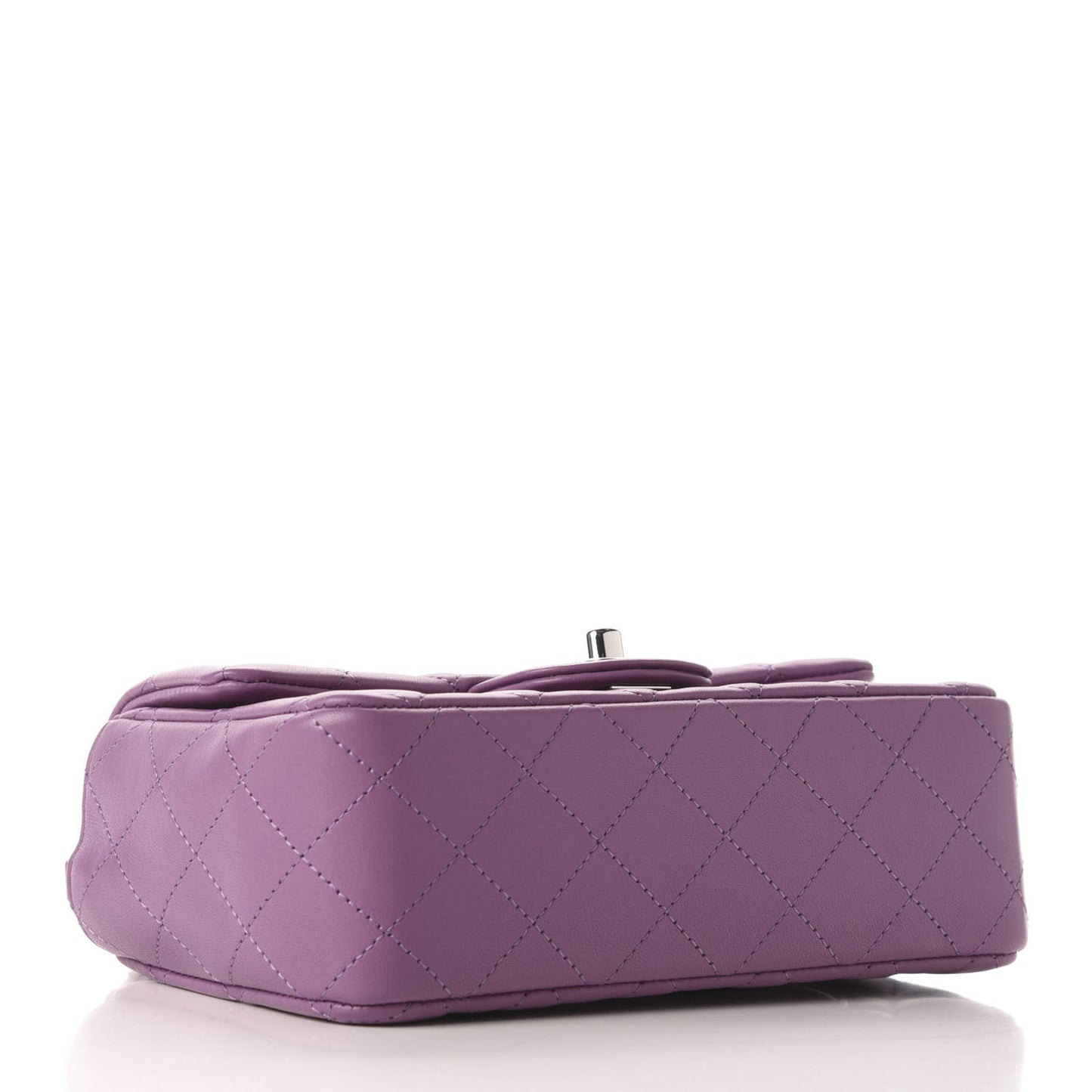 Lambskin Quilted Mini Rectangular Flap Purple