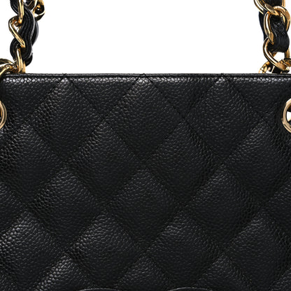 Chanel Caviar Quilted Petit Shopping Tote PST Black 8 of 11