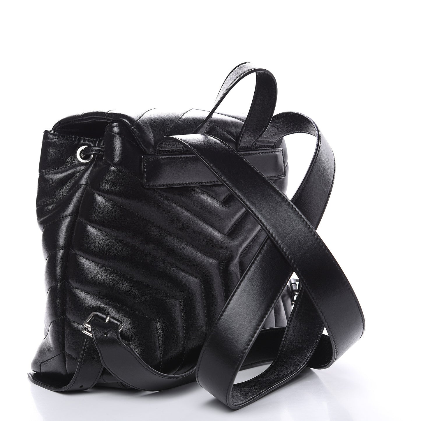 Calfskin Y Quilted Monogram Small Loulou Backpack Black
