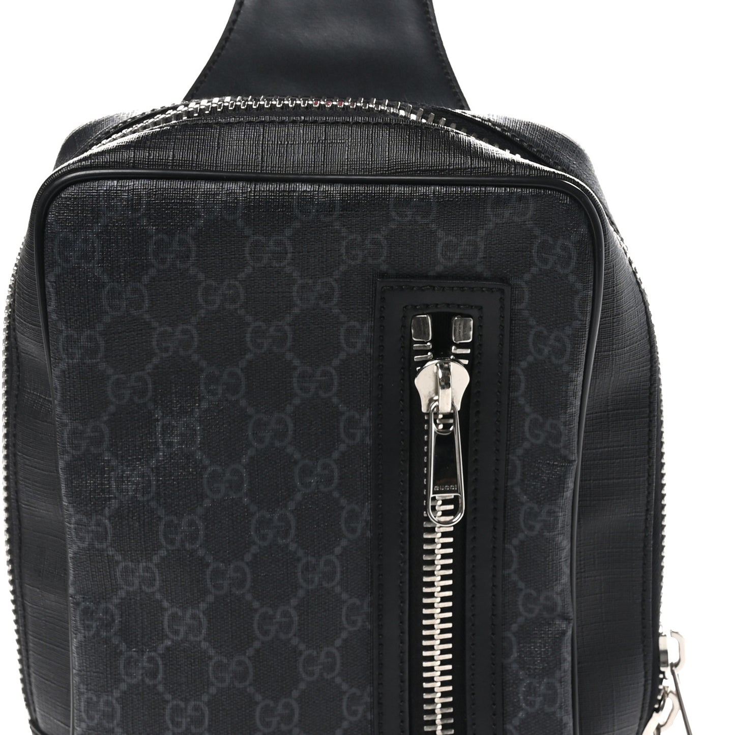GG Supreme Monogram Web Belt Bag Black Grey