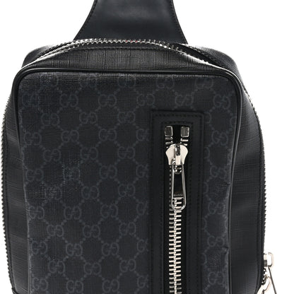 Gucci GG Supreme Monogram Web Belt Bag Black Grey 8 of 10