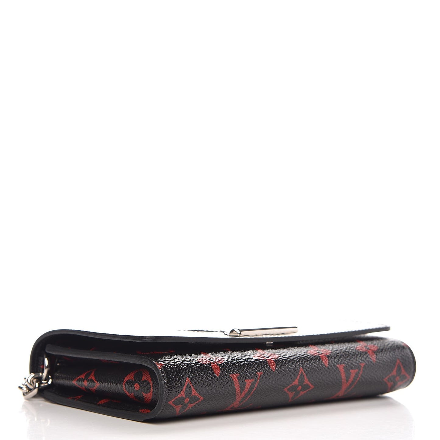 Monogram Palm Twist Chain Wallet Black White