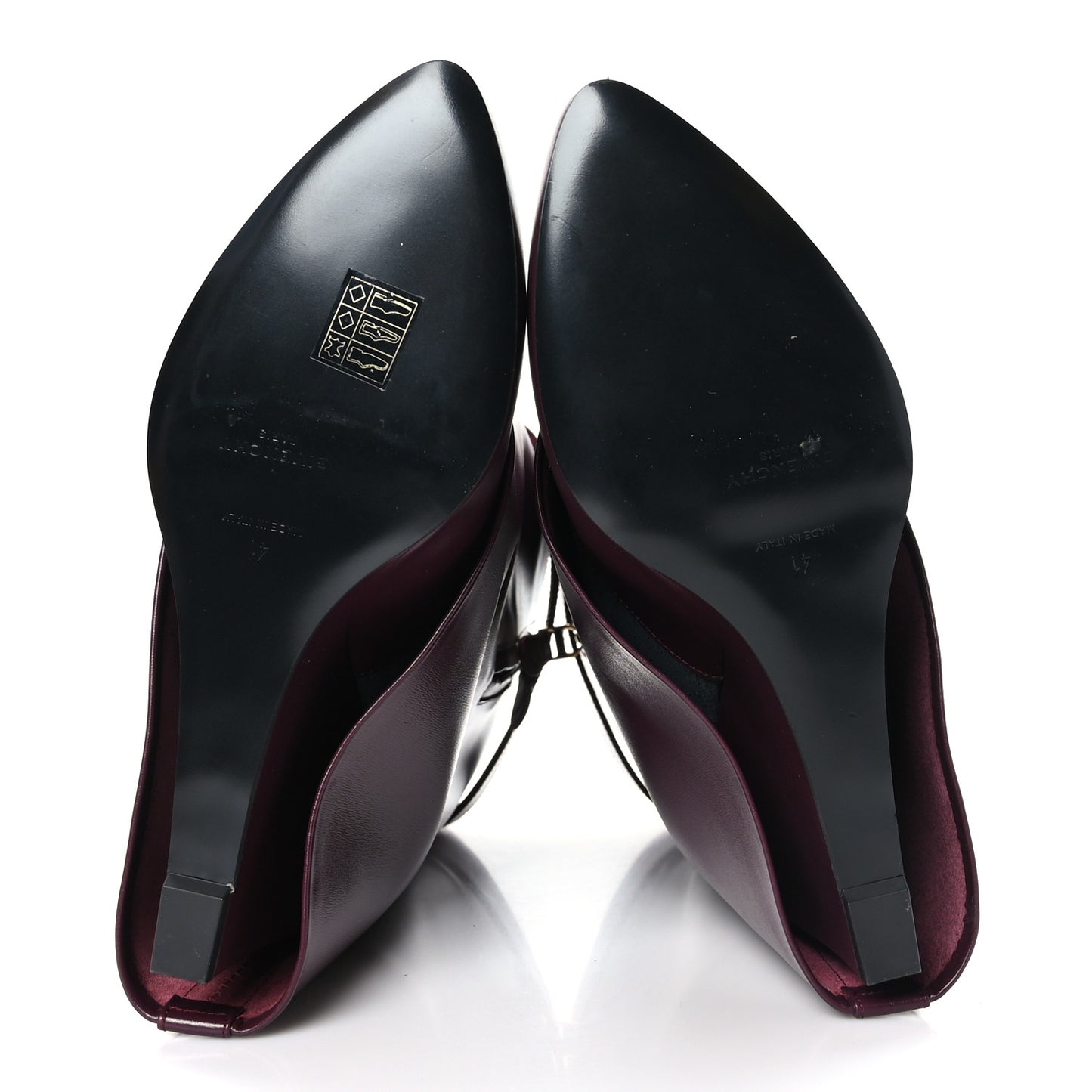 Calfskin Shark Lock Ankle Boots 41 Oxblood Red