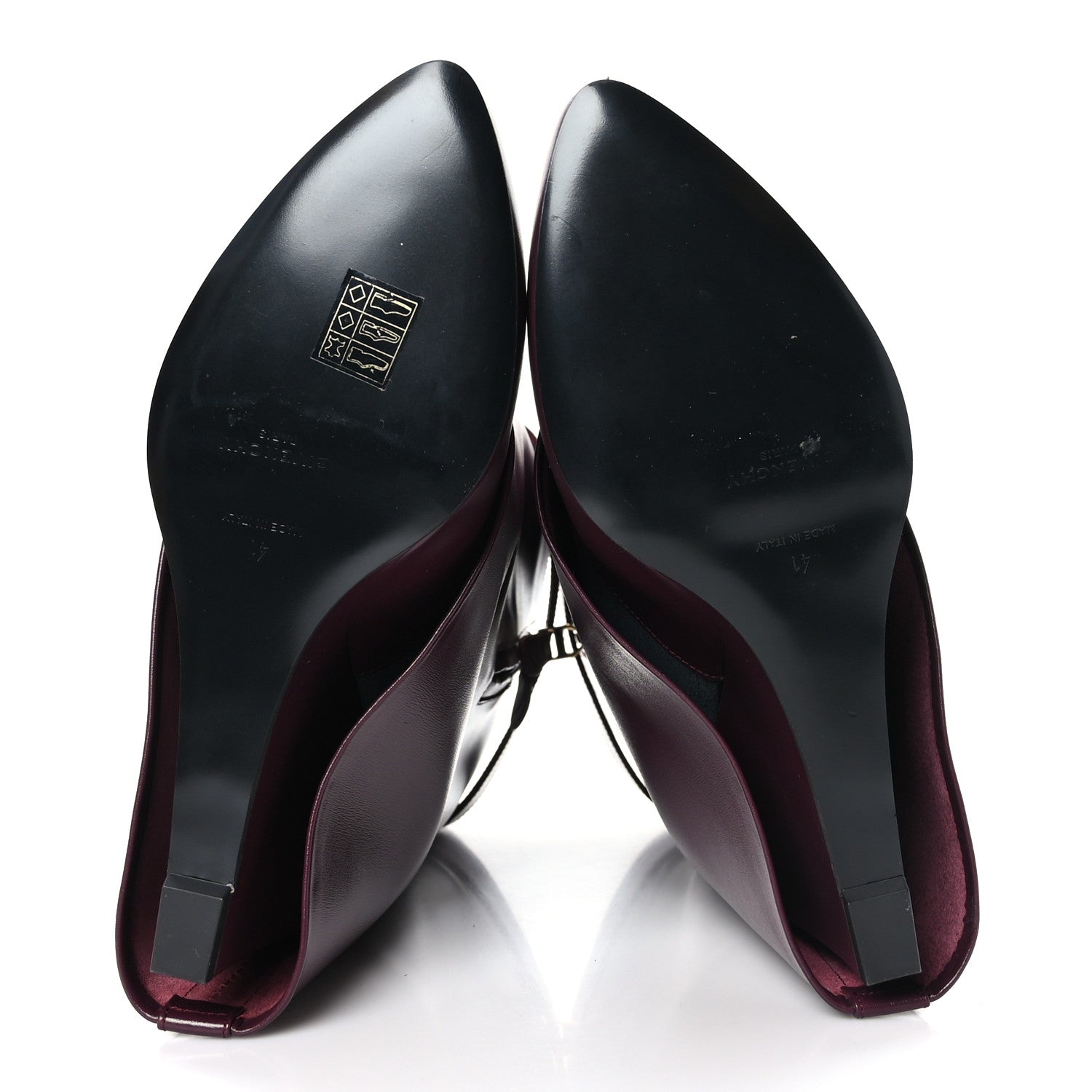 Givenchy Calfskin Shark Lock Ankle Boots 41 Oxblood Red 5 of 6