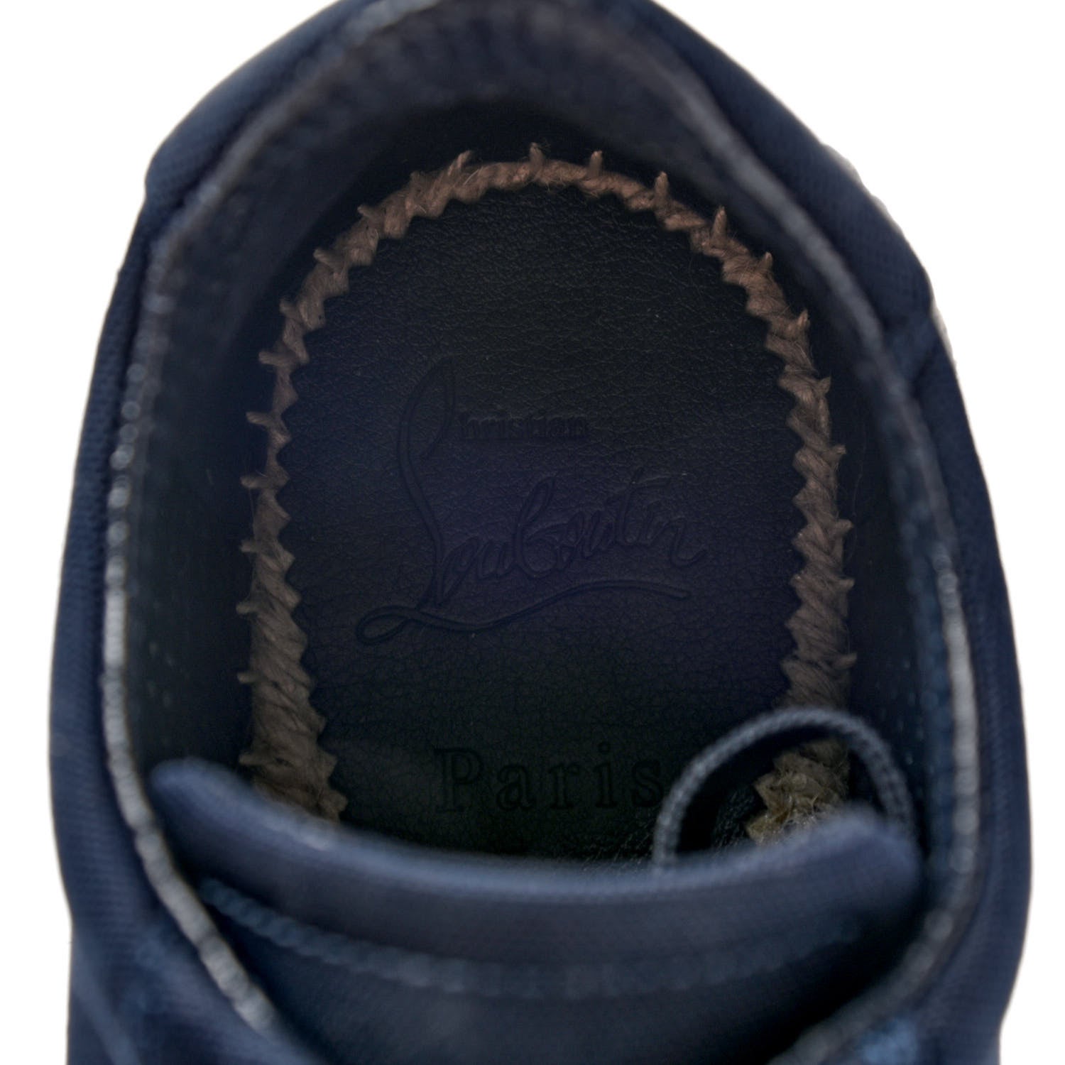 Christian Louboutin Toile Calfskin Espasneak Flat Sneaker 39 Navy 7 of 8