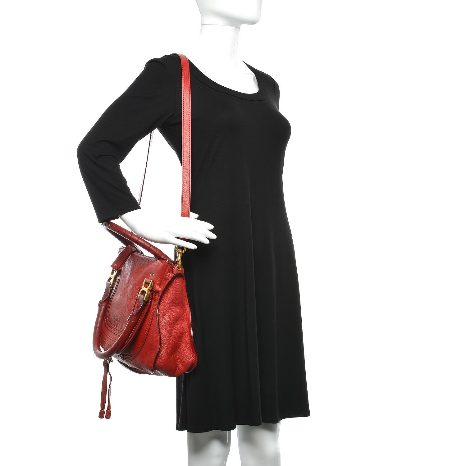 Chloe Calfskin Medium Marcie Satchel Acerola 3 of 15