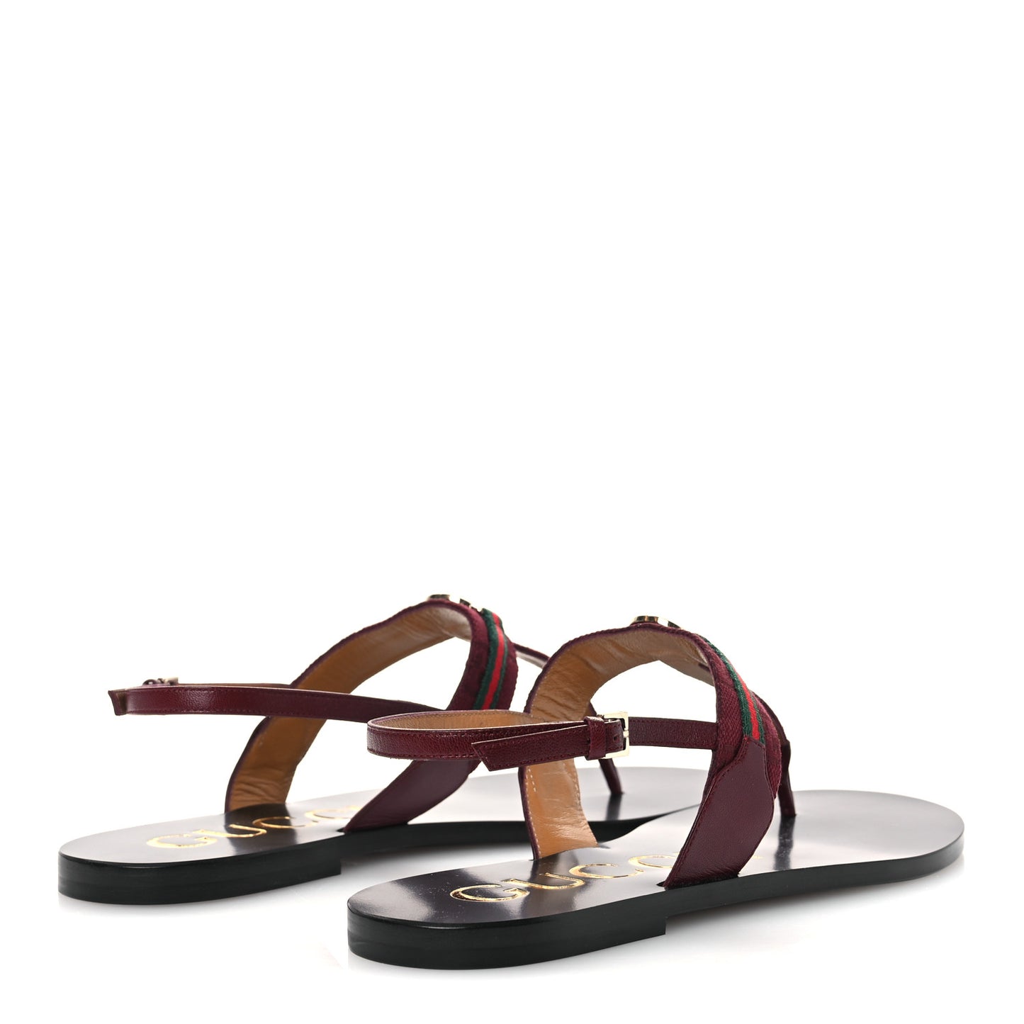 New Canvas GG Malaga Kid Web Interlocking G Womens Thong Sandals 39.5 Rosso Ancora