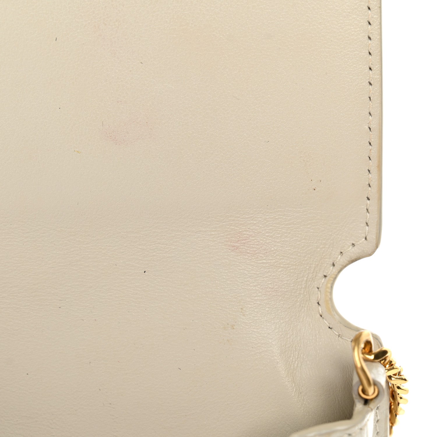 Saint Laurent Crocodile Embossed Monogram Phone Holder Crossbody Crema Soft 7 of 12