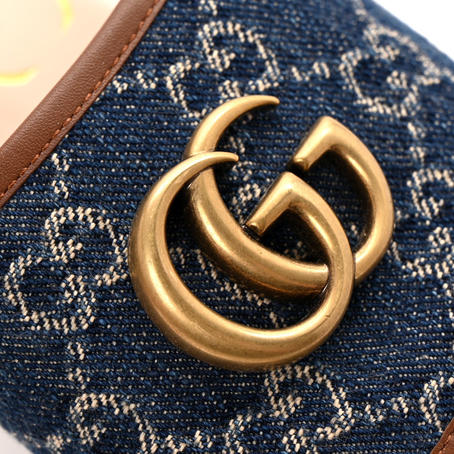Gucci New Denim GG Monogram Miro Soft Calfskin Jolie Slide Sandals 37 Blue Tea Cuir Epilog 10 of 11