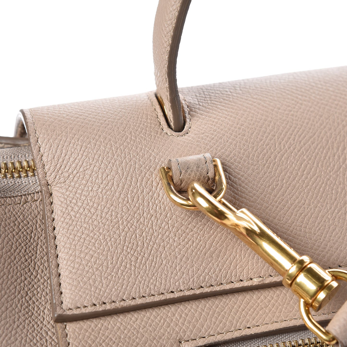 Grained Calfskin Mini Belt Bag Light Taupe