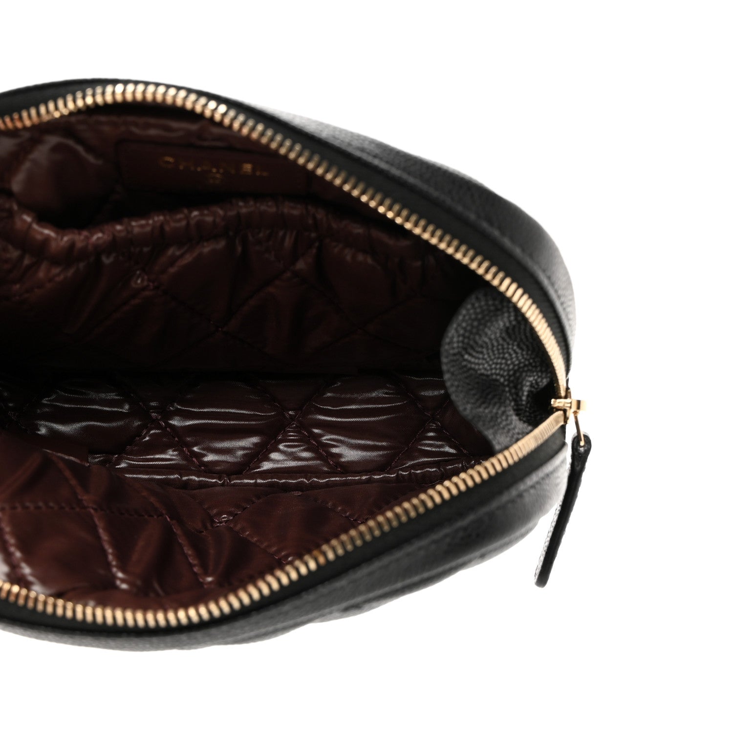 Chanel Caviar Quilted Small Curvy Pouch Cosmetic Case Black 5 of 8