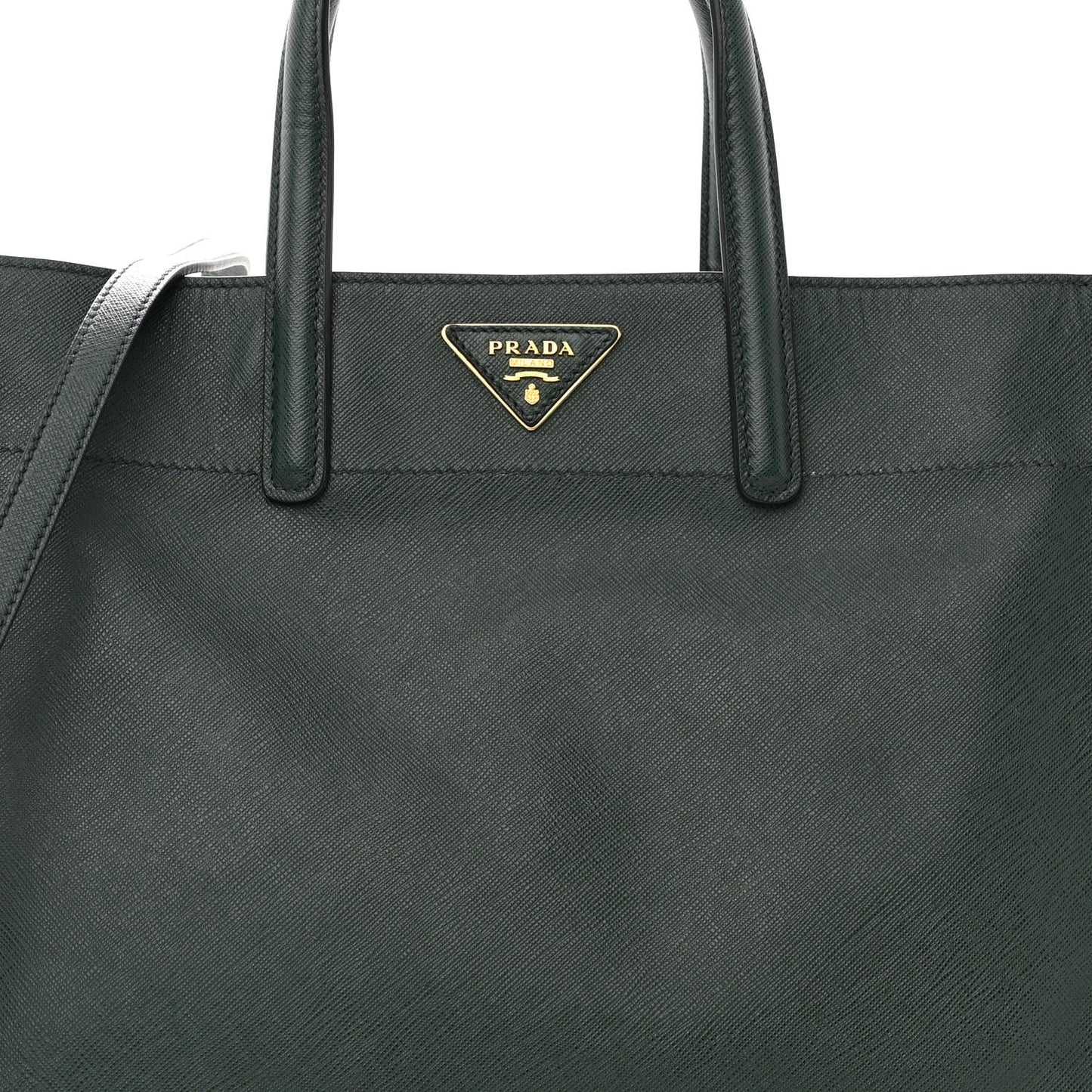 Saffiano Soft Triple Pocket Tote Smeraldo