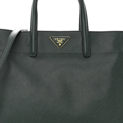 Prada Saffiano Soft Triple Pocket Tote Smeraldo 7 of 9