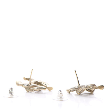 Chanel Crystal Twisted CC Earrings Light Gold Pale Pink 3 of 7