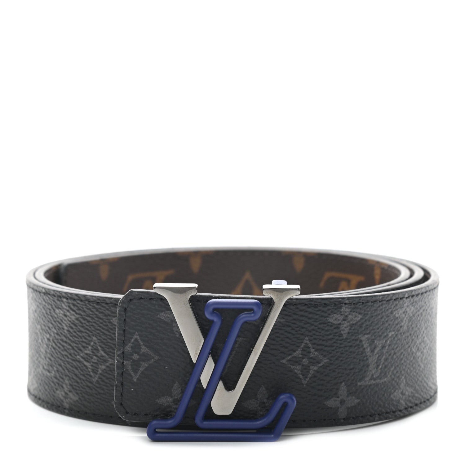 Louis Vuitton Monogram Eclipse 40mm LV Line Reversible Belt 95 1 of 5