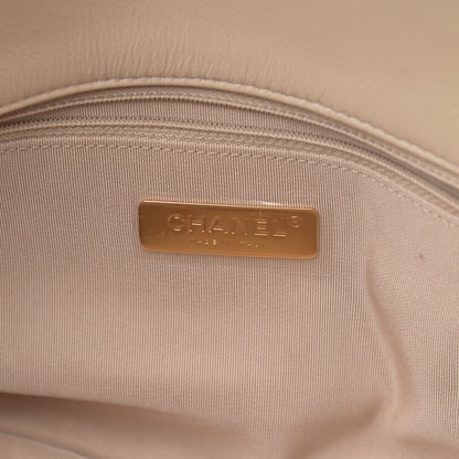 Chanel Goatskin Quilted Medium Chanel 19 Flap Beige 6 of 11