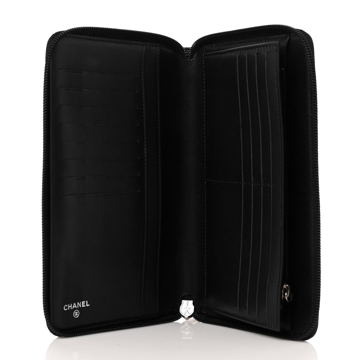 Chanel Caviar Large Timeless CC Zip Around Organizer Wallet Black 5 of 8