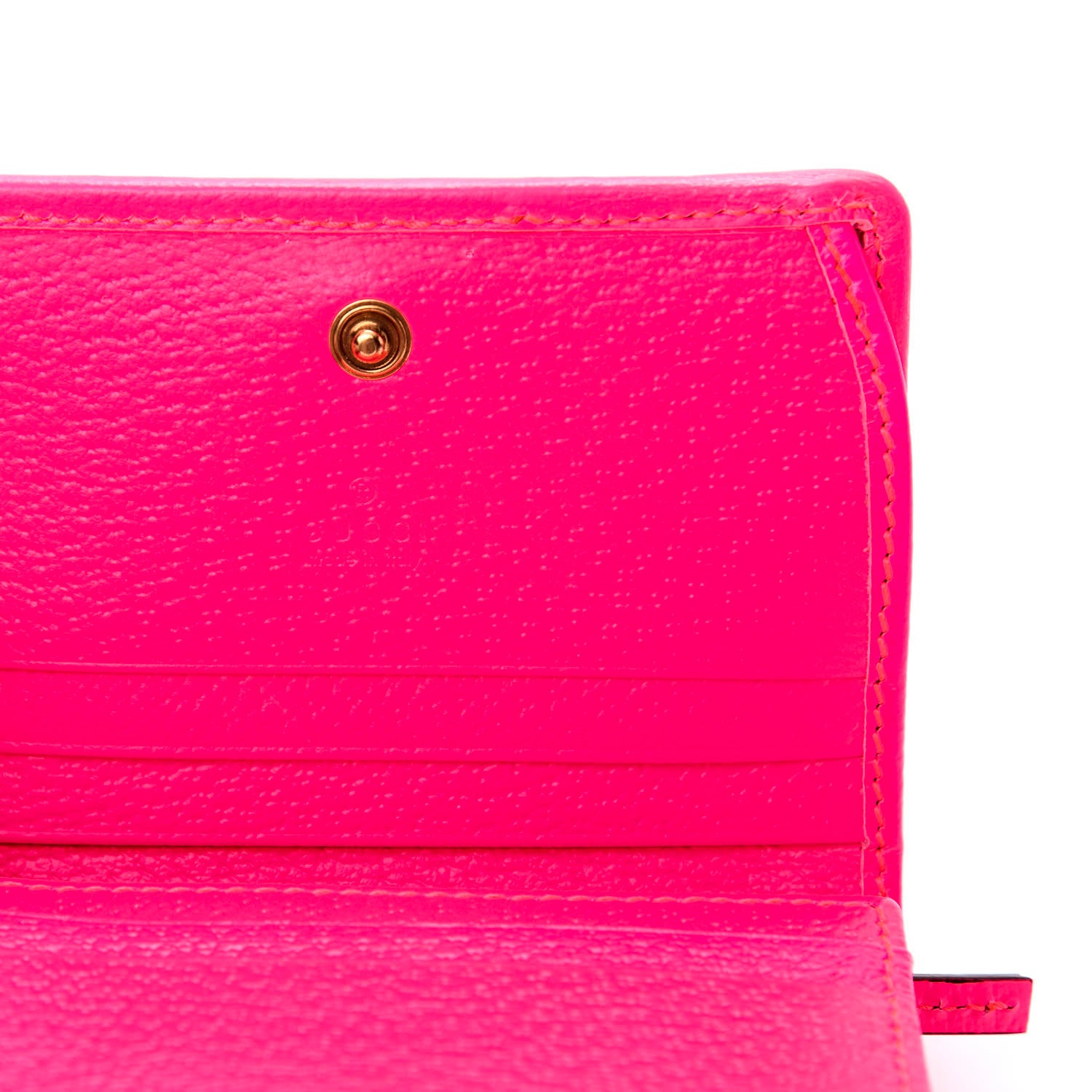 Gucci Calfskin Flora Print Zumi Card Case Fuxia Fluo 6 of 9