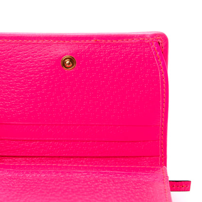 Gucci Calfskin Flora Print Zumi Card Case Fuxia Fluo 6 of 9