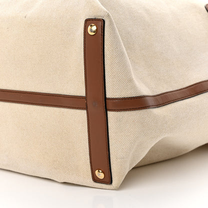 Burberry Cotton Canvas Calfskin Large Soft Belted Tote Bag Natural 13 of 17