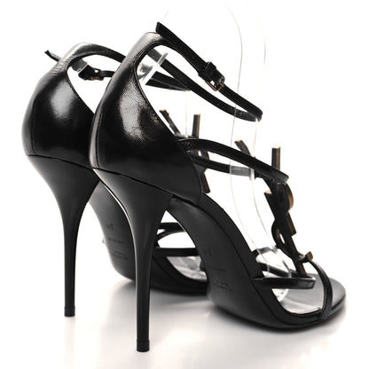 Saint Laurent Calfskin Cassandra 100 Sandals 39 Black 4 of 9