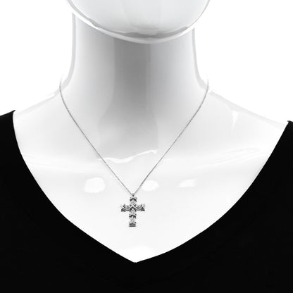 Tiffany Platinum Diamond Schlumberger Ten Stone Cross Pendant Necklace 2 of 7