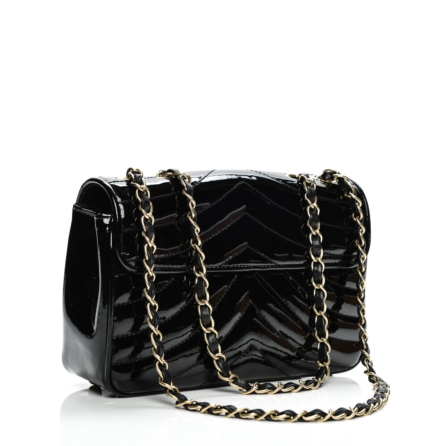 Chanel Patent Small Chevron Single Flap Black 3 of 7
