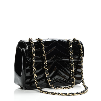 Chanel Patent Small Chevron Single Flap Black 3 of 7