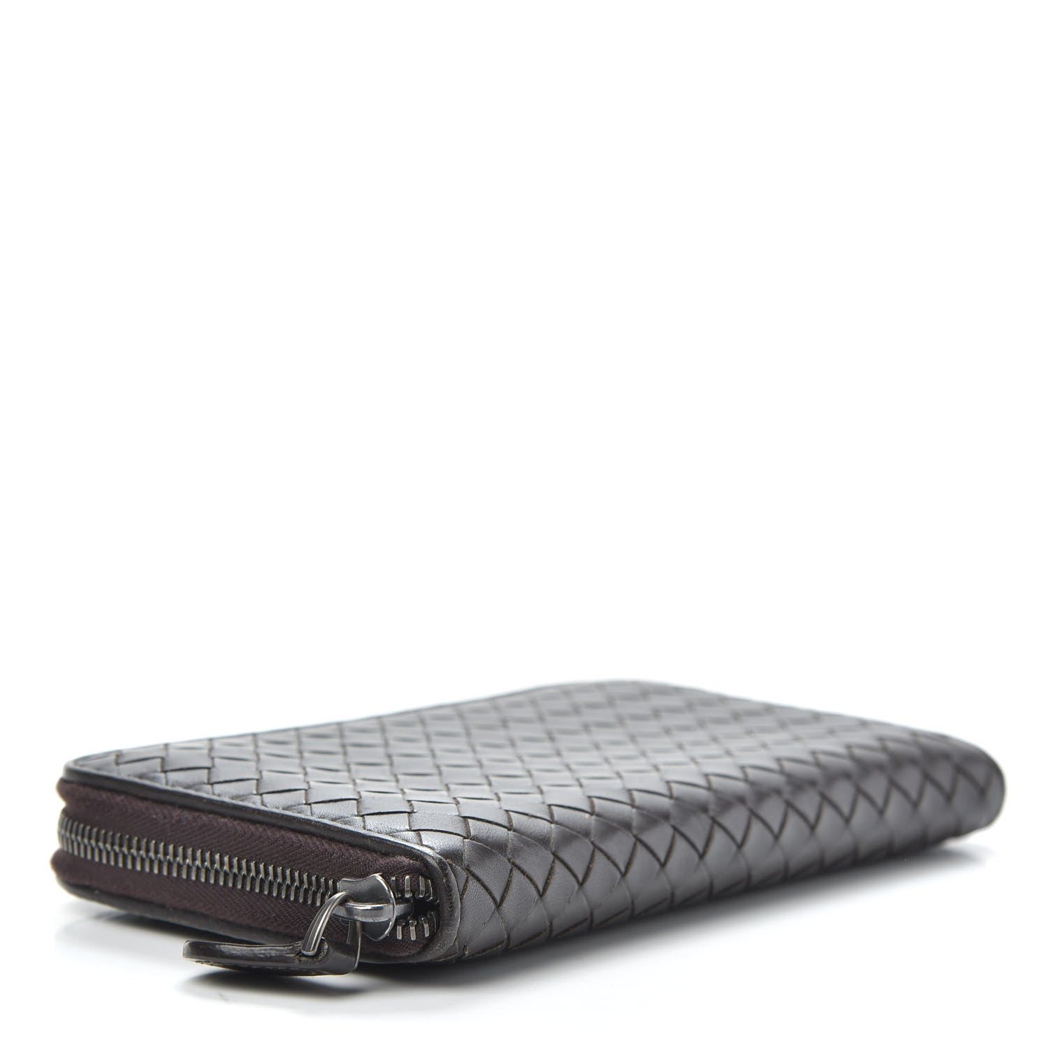 Bottega Veneta Nappa Intrecciato Zip Around Wallet Ebano 3 of 8