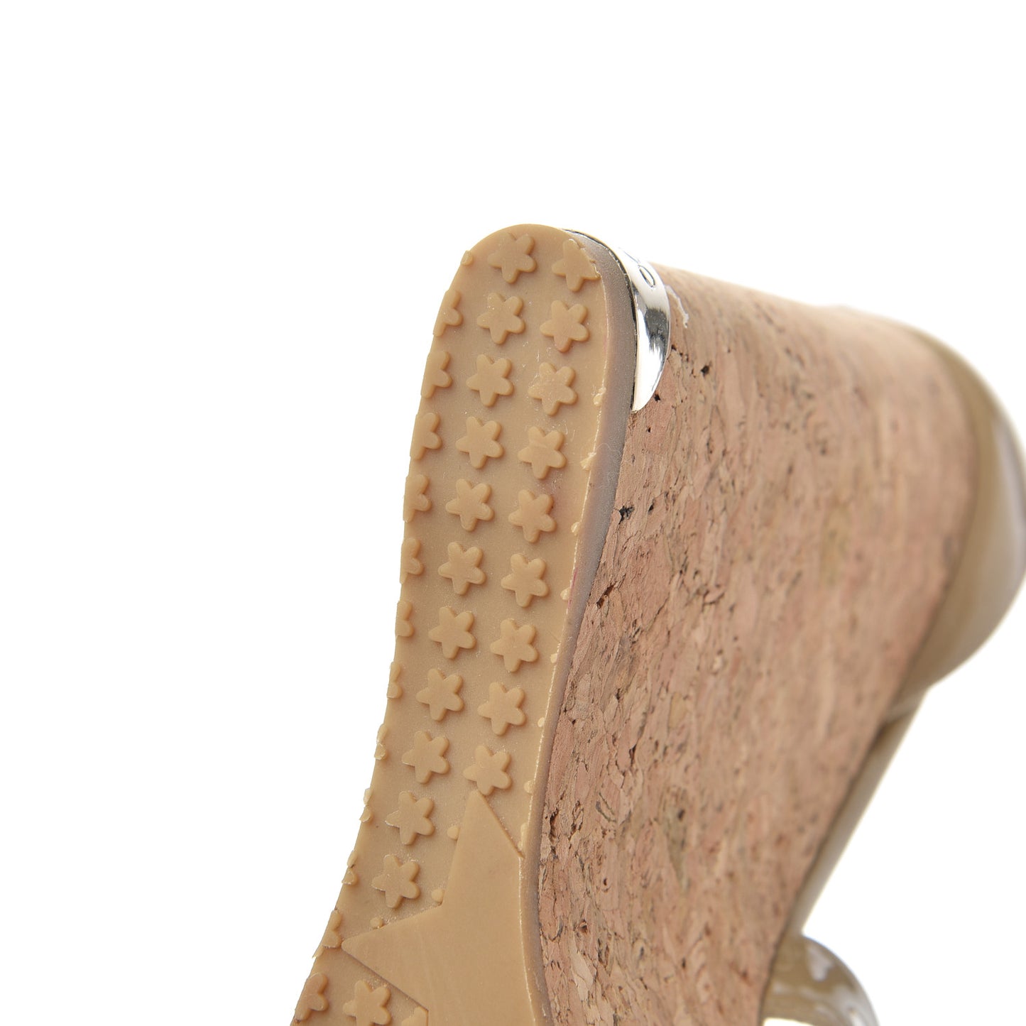 Patent Cork Portia 120 Wedge Sandals 38 Nude