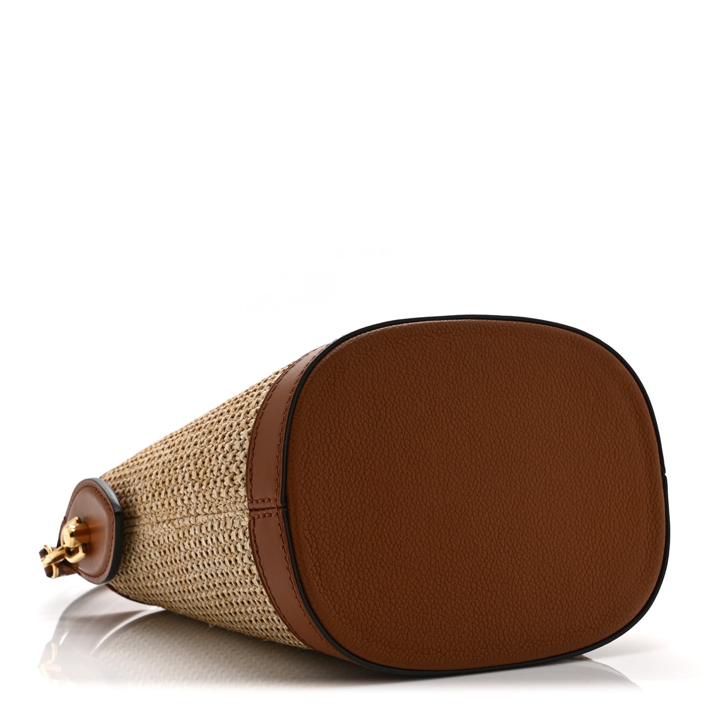 Kitted Raffia Petit Bucket Caramel
