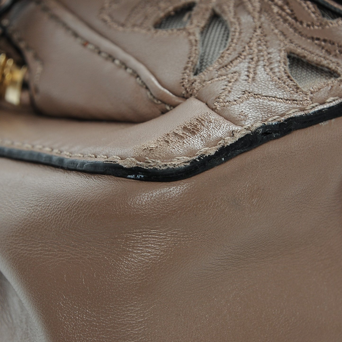 Vitello Lace Demetra Satchel Natural