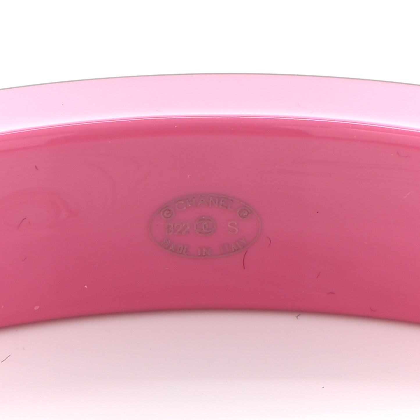 Resin Logo Bangle Bracelet Pink Black