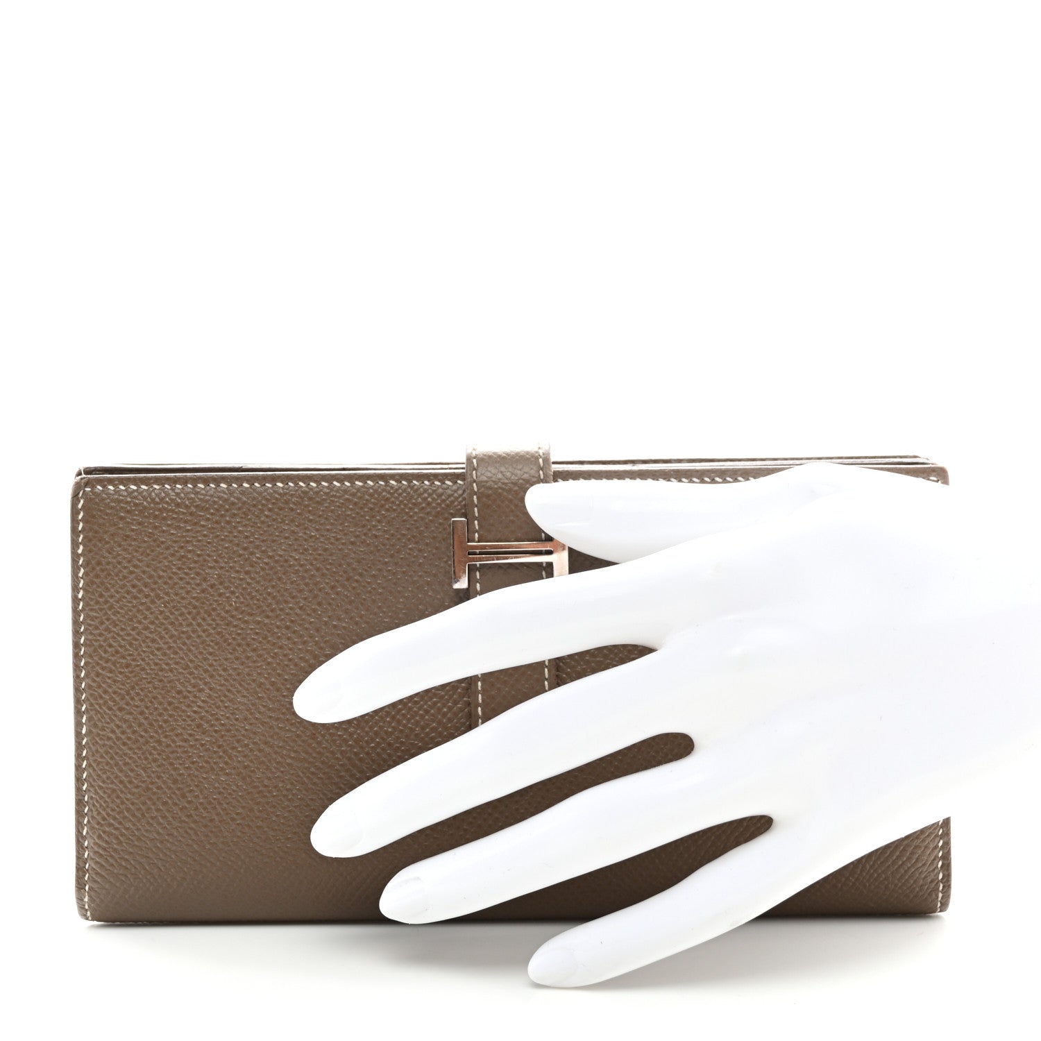 Hermes Epsom Bearn Gusset Wallet Etoupe 2 of 7