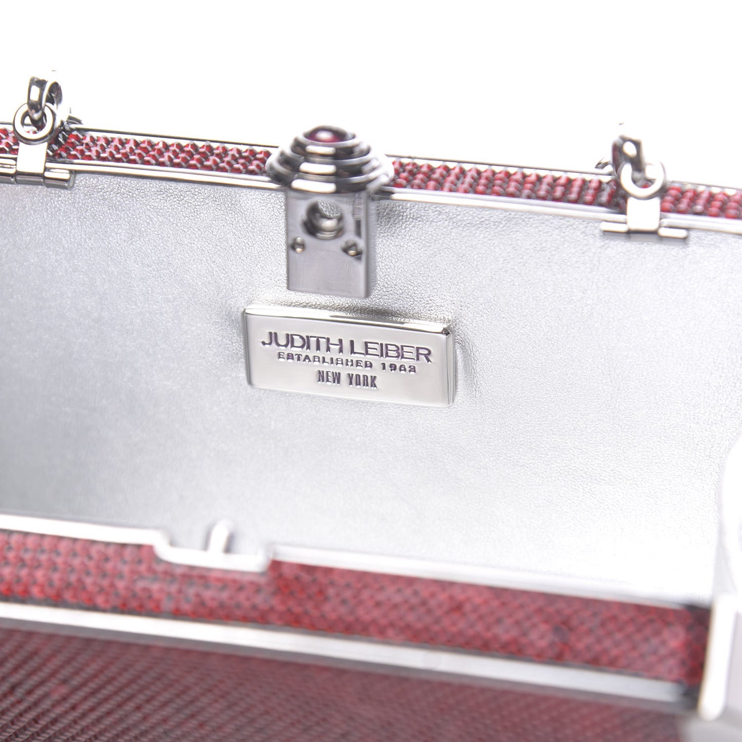 Crystal Minaudiere Clutch Crimson