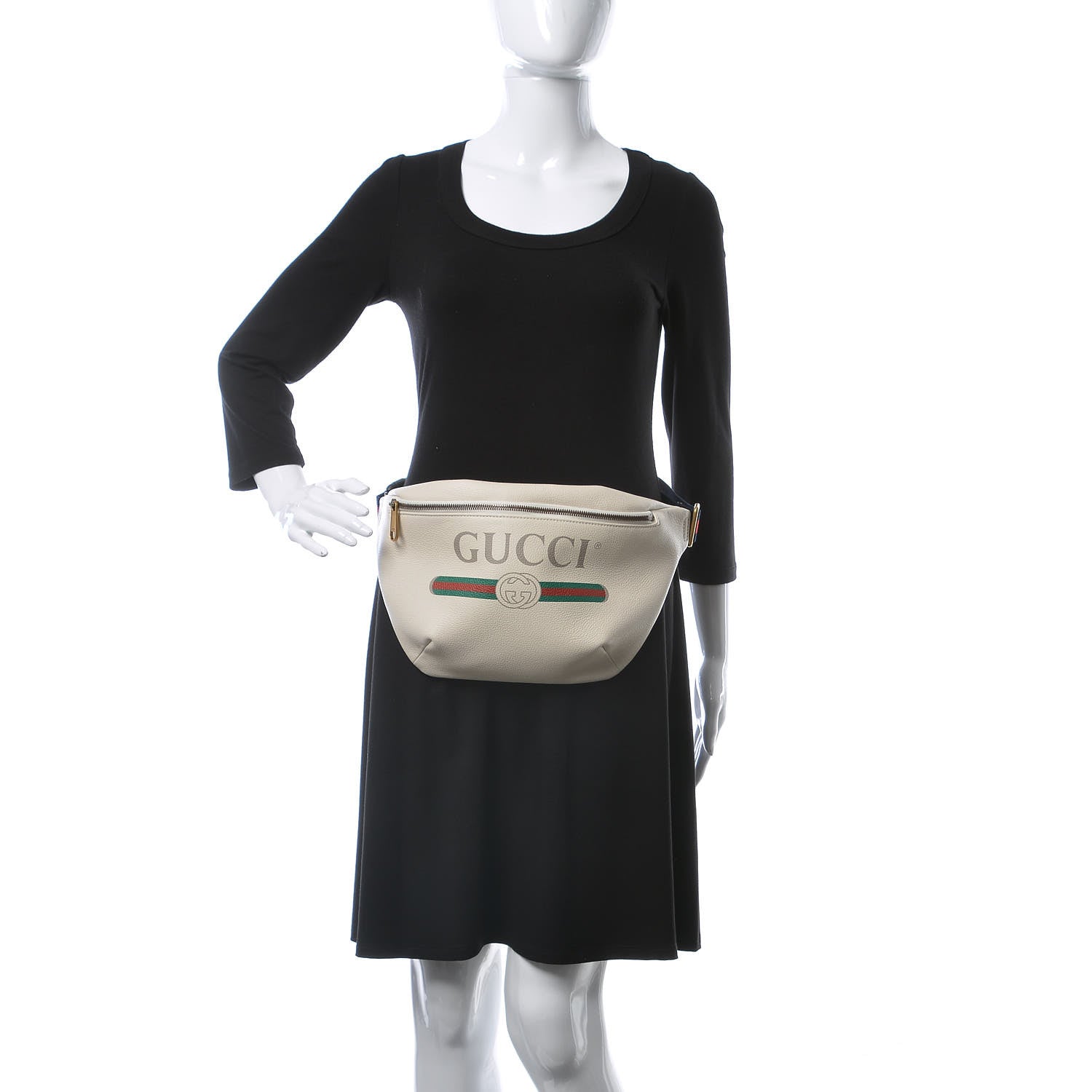 Gucci Grained Calfskin Logo Belt Bag White 2 of 11