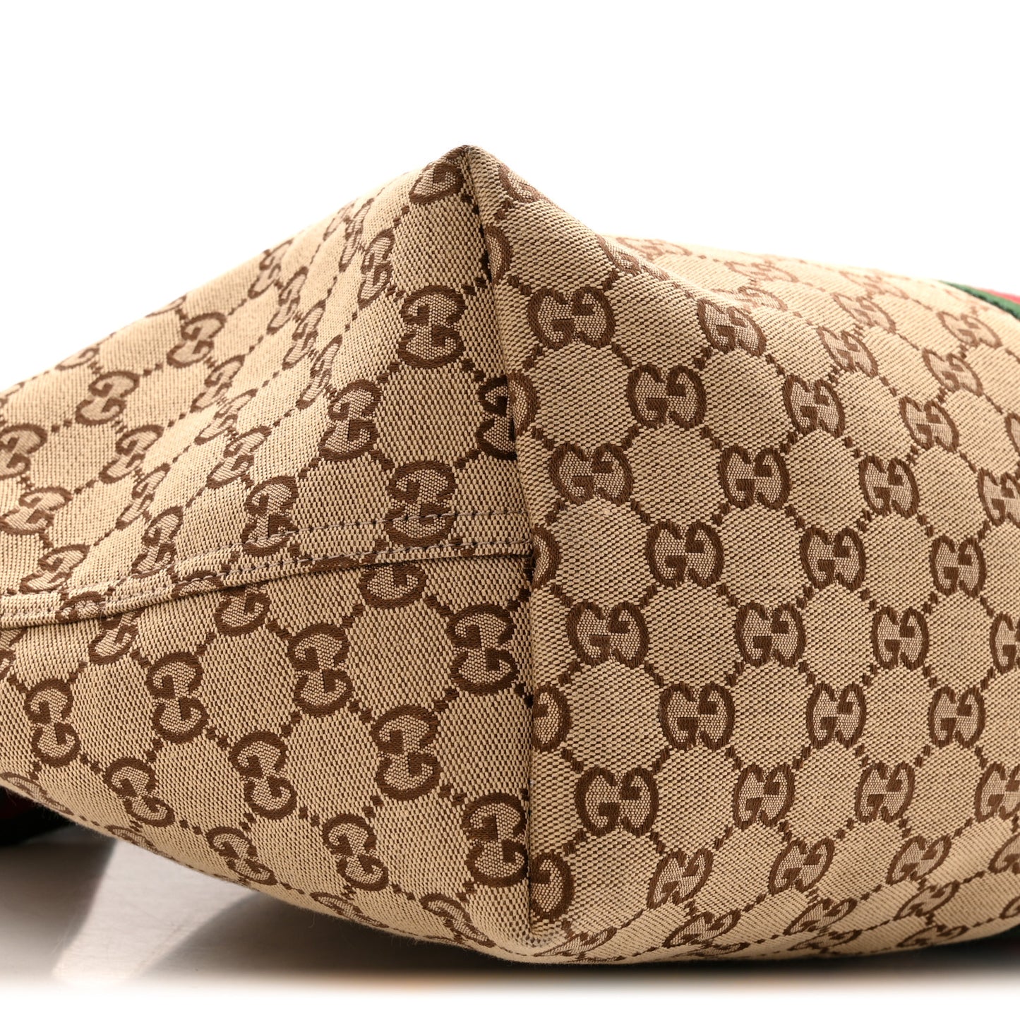 GG Monogram Web Large Giglio Tote Beige Brown