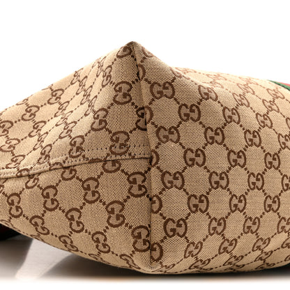 Gucci GG Monogram Web Large Giglio Tote Beige Brown 9 of 12
