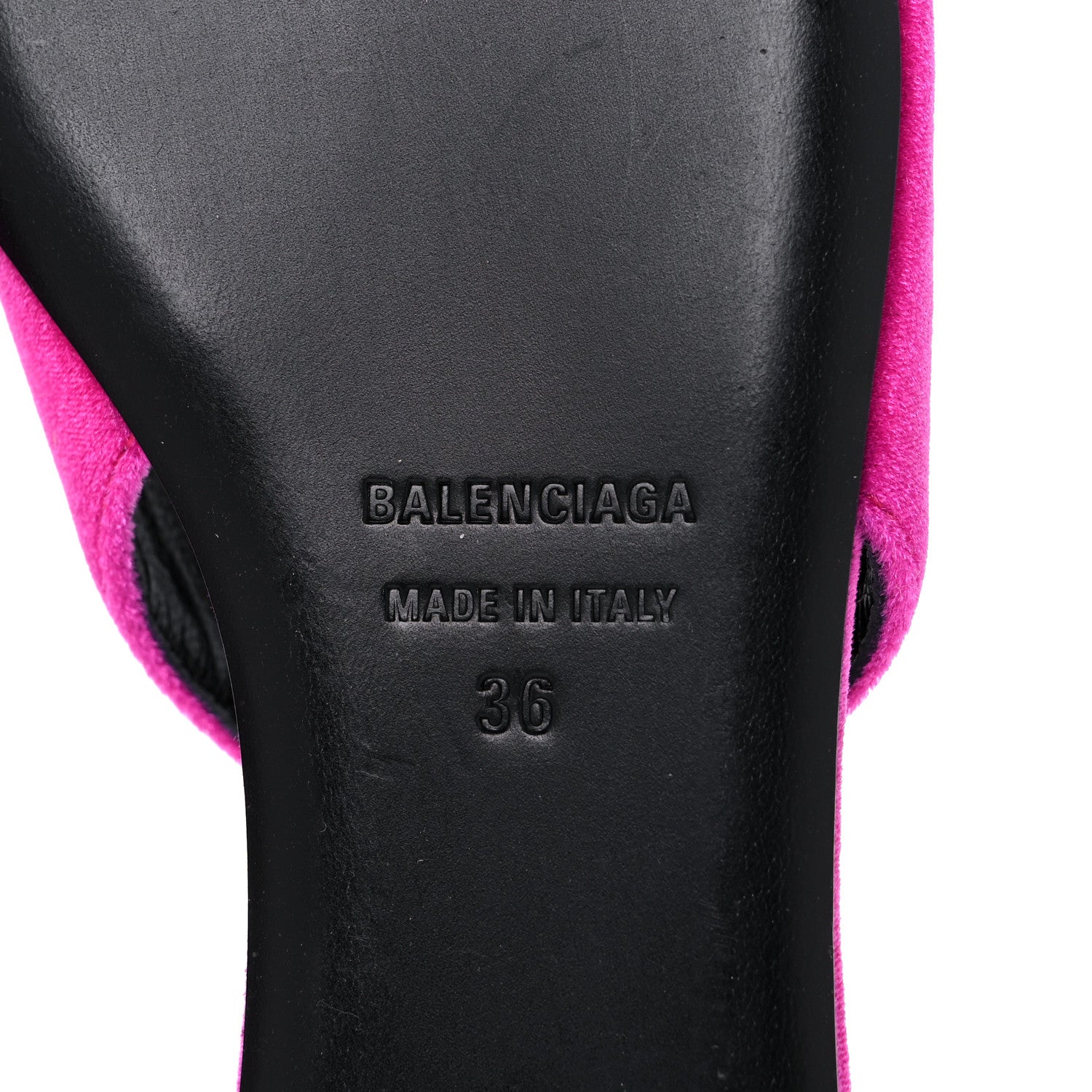 Balenciaga Velvet BB Knife Pointy Toe Slingback Flats 36 Pink 7 of 9