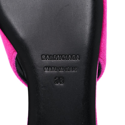Balenciaga Velvet BB Knife Pointy Toe Slingback Flats 36 Pink 7 of 9