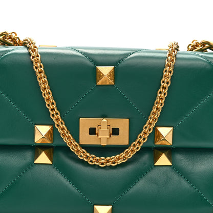 Valentino Garavani Nappa Medium Roman Stud Shoulder Bag Jungle 7 of 9
